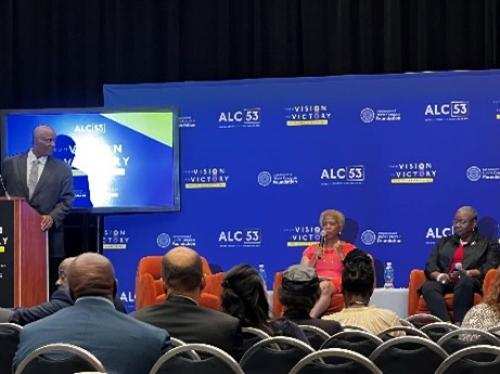 LaVarne A. Burton speaking on a panel at the Congressional Black Caucus Annual Legislative Conference 2024