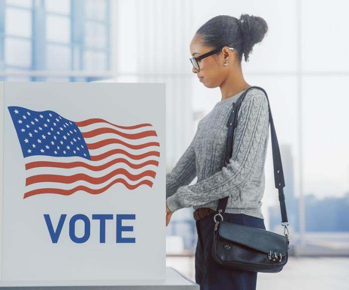 Black woman voting