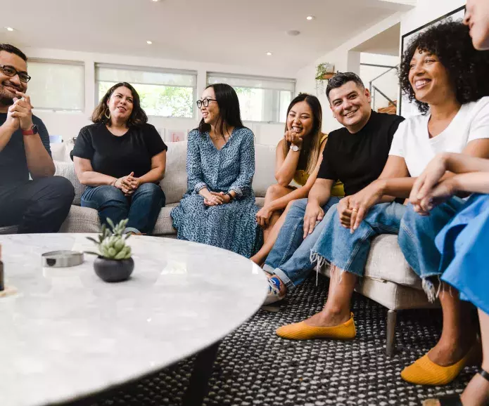 Group of young adults smiling
