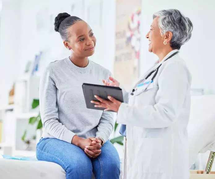 doctor and patient having a conversation