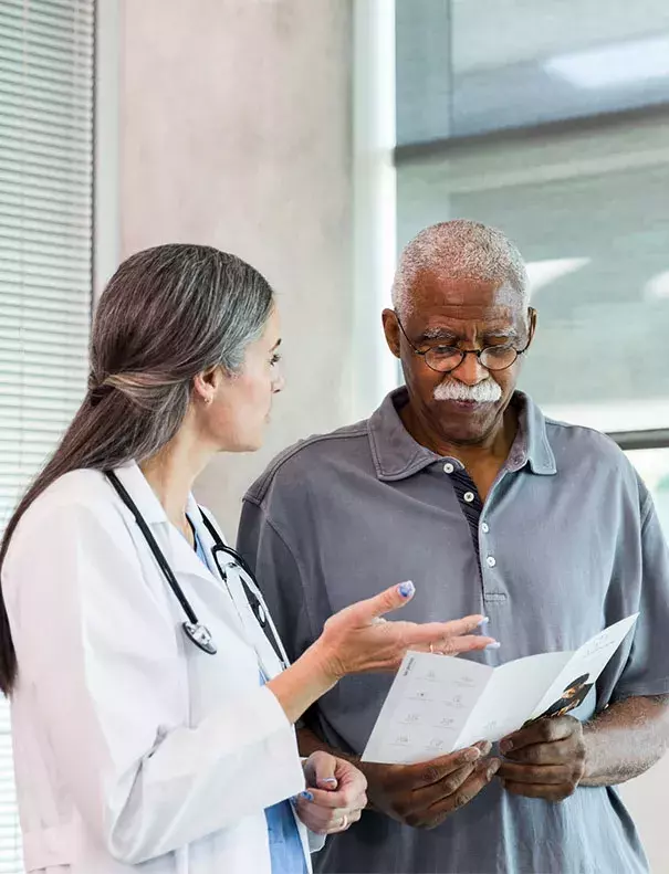 Doctor and patient discuss a medical issue