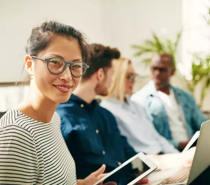 group studying tablets discussing group studying tablets discussing