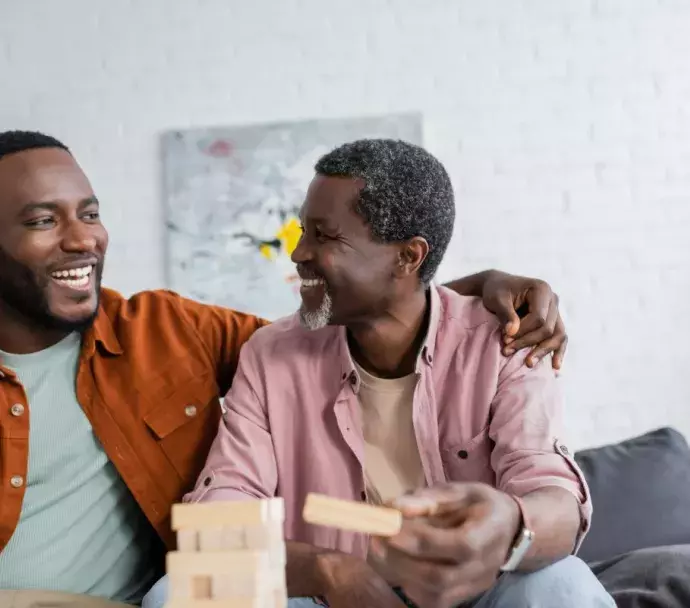 Older father with his son