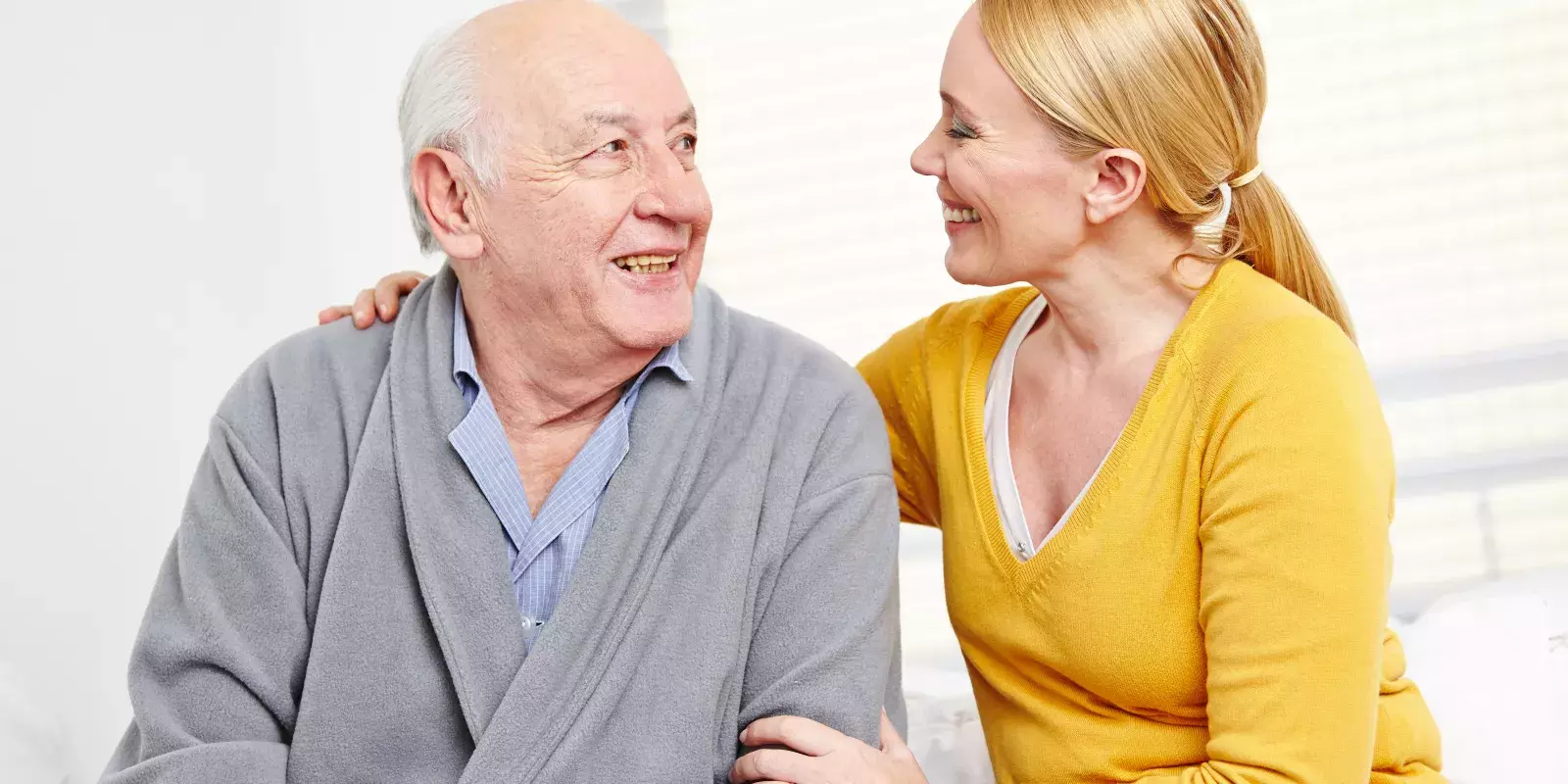 social worker with senior patient