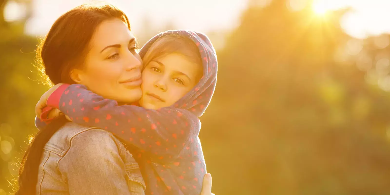 Young Mother and Son Sunset