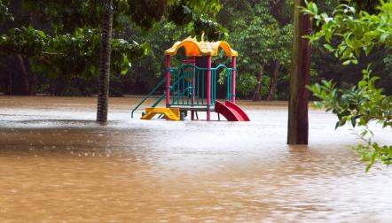 Flooded playground